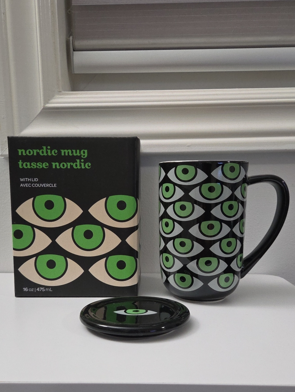 NIB Davidstea EYEBALL HALLOWEEN Nordic Mug Davids Tea